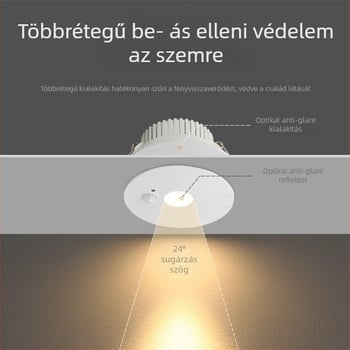 Beépített LED mennyezetlámpa infravörös mozgásérzékelővel, 85–265 V, 630–810 lm, 3000K/4000K/6000K