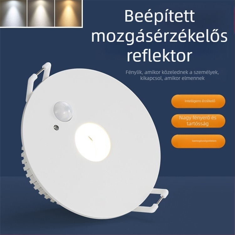 Beépített LED mennyezetlámpa infravörös mozgásérzékelővel, 85–265 V, 630–810 lm, 3000K/4000K/6000K
