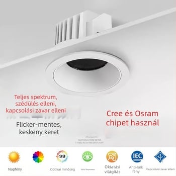 LED downlight CRI ≥90, 220V, rejtett szerelés, alumínium ház