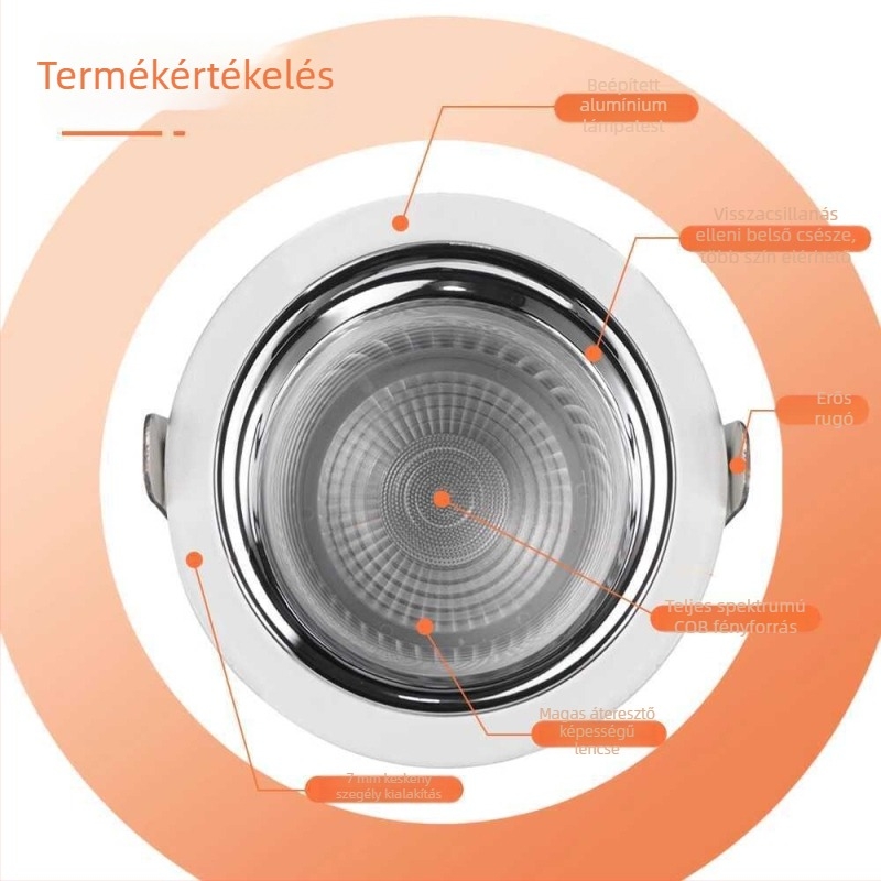 LED downlight CRI ≥90, 220V, rejtett szerelés, alumínium ház