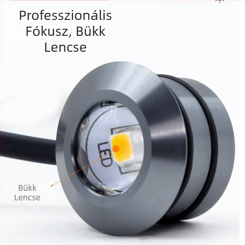 Beépített Cat-Eye LED spot a vitrinekhez és borospincékhez, 12V alacsony feszültség, kerek alumínium ötvözet ház, rejtett szekrényvilágítás