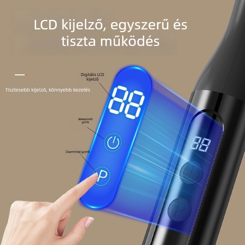 Könyök-stílusú fascia masszírozó brushless motorral, 5. fokozat, 4 fej masszázs, zaj 36–45 dB, levehető, kettős használat
