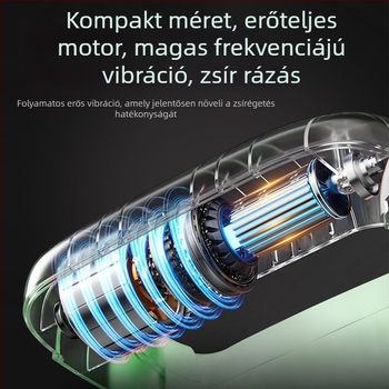 Szakmai szintű újratölthető mini fascia masszírozó LCD kijelzővel, 5 sebesség, kefés motor, 3–6 óra üzemidő