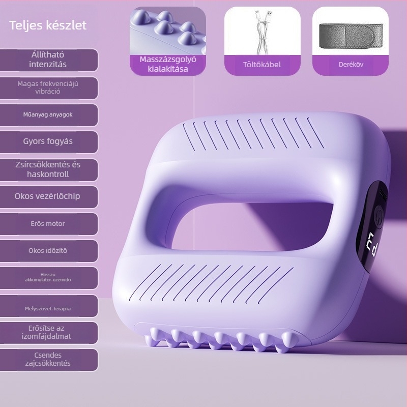 Szakmai szintű újratölthető mini fascia masszírozó LCD kijelzővel, 5 sebesség, kefés motor, 3–6 óra üzemidő