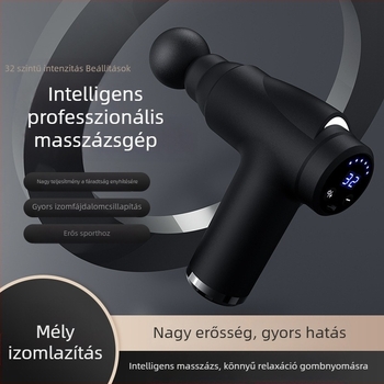 Fascia masszírozó nyakra és testre – hordozható masszázó, 4 fejjel, LCD kijelző, több sebesség, alacsony zajszint