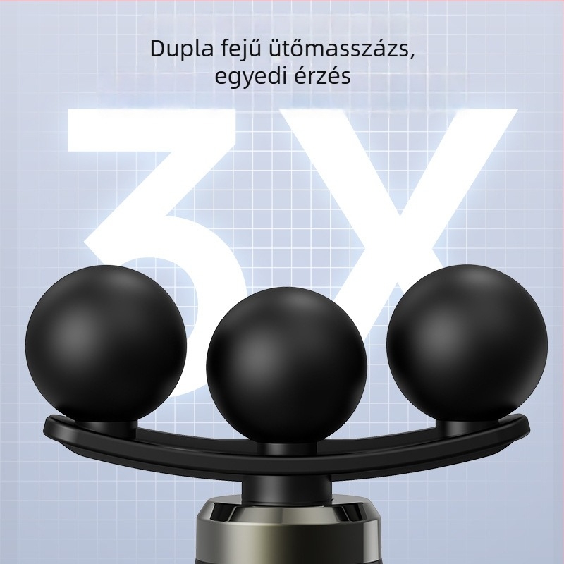 Cloud Rabbit masszázspisztoly 3 fejjel, LCD-kijelző, kefés motor, 5. fokozat vagy magasabb, zaj 46–70 dB