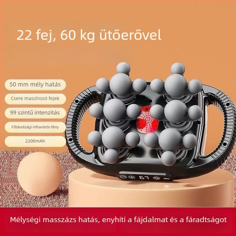 Mini hordozható teljes test masszírozó 6 fej, alacsony zajszint, beépített Akkumulátor 1200–2000 mAh, üzemidő 1–3 óra