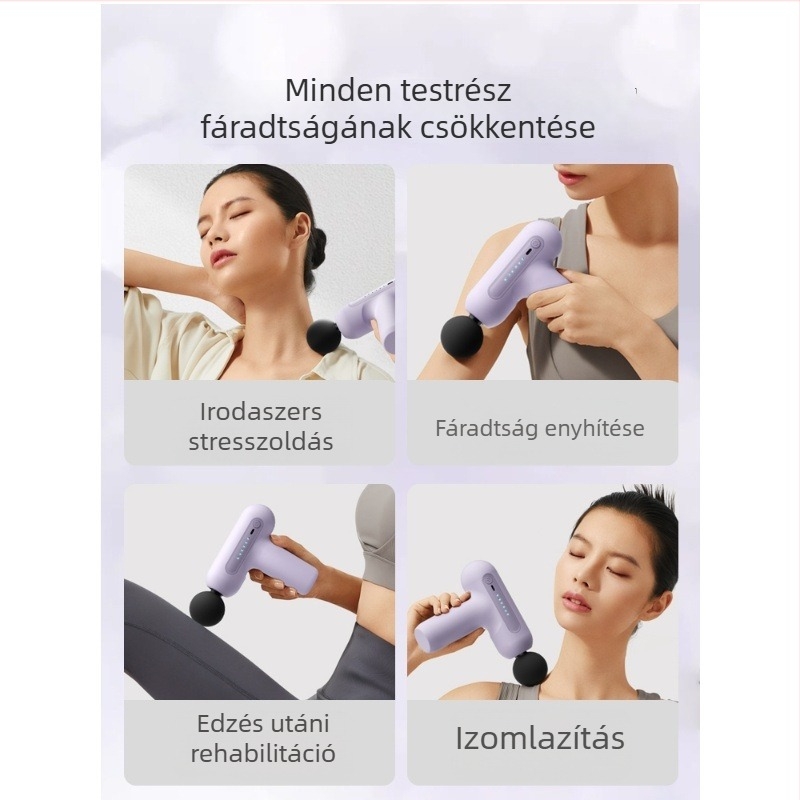 Kus Mini fascia masszírozó — Hordozható, 4 fejű masszírozó kefés motorral és többszintű sebességbeállítással (5. sebesség vagy felette)