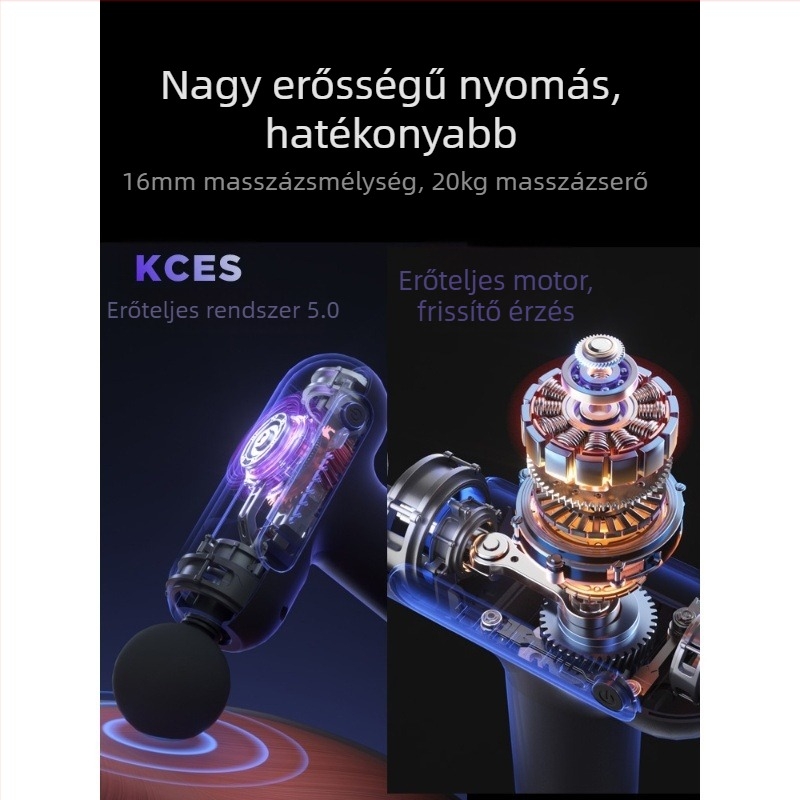 Kus Mini fascia masszírozó — Hordozható, 4 fejű masszírozó kefés motorral és többszintű sebességbeállítással (5. sebesség vagy felette)