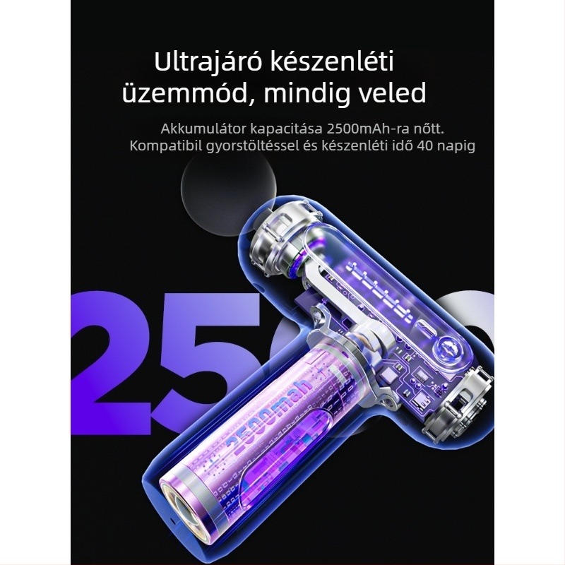 Kus Mini fascia masszírozó — Hordozható, 4 fejű masszírozó kefés motorral és többszintű sebességbeállítással (5. sebesség vagy felette)