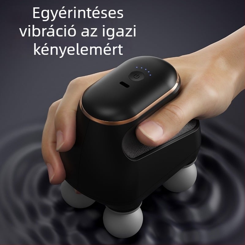 Otthoni masszázspisztoly 4 fejjel az izmok ellazítására, USB töltés, 5+ sebességbeállítás, LCD kijelző, 36–45 dB zaj