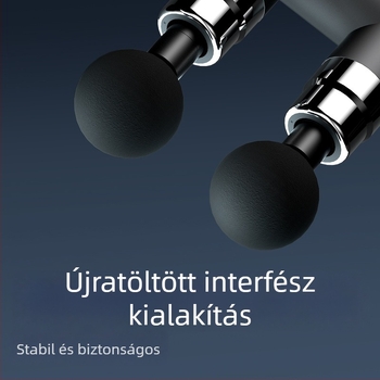Mini fascia masszírozó – beépített 1200–2000 mAh akkumulátor, 5+ sebességfokozat, két masszázsvég, alacsony zajszint 36–45 dB