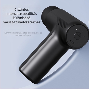 Fascia masszírozó: Mini hordozható elektromos izom masszírozó, 4 fej, 5+ fokozat, beépített 1000-1200 mAh akkumulátor, zaj 46-70 dB