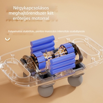 Izomfascia masszírozó 4 fejjel, brushed motor, 3 sebesség beállítás, beépített 2000–4000 mAh akkumulátor, üzemidő 1–3 óra, zaj 36–45 dB