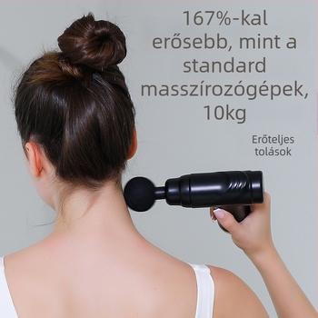 Mini fascia masszírozó beépített akkumulátorral, LCD-kijelzővel, 5+ sebességgel és 4 masszázs fejjel