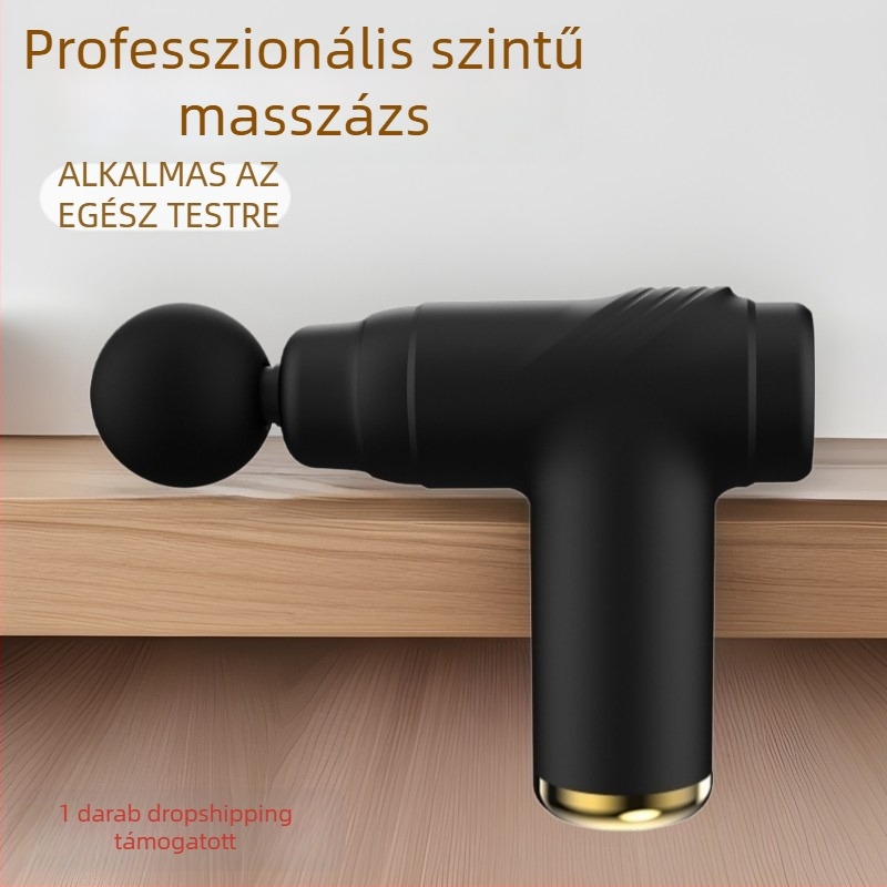 Mini fascia masszírozó beépített akkumulátorral, LCD-kijelzővel, 5+ sebességgel és 4 masszázs fejjel