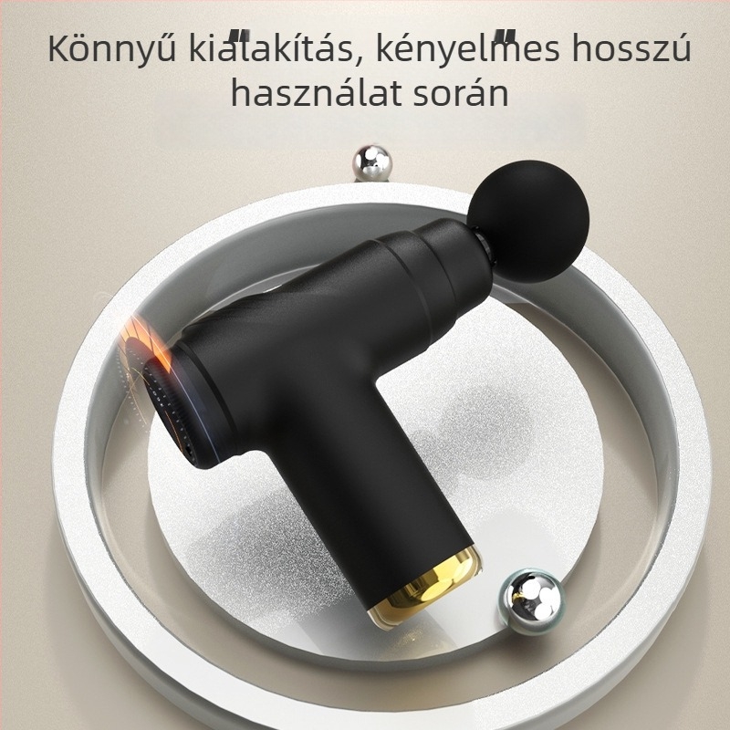 Mini fascia masszírozó beépített akkumulátorral, LCD-kijelzővel, 5+ sebességgel és 4 masszázs fejjel