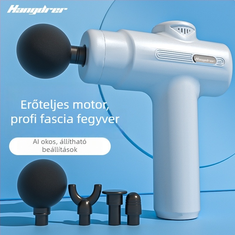 Fasciális masszírozó – mini hordozható, LCD kijelző, 4 masszázsfej, beépített 1000–1200mAh akkumulátor, üzemidő 0–1 óra