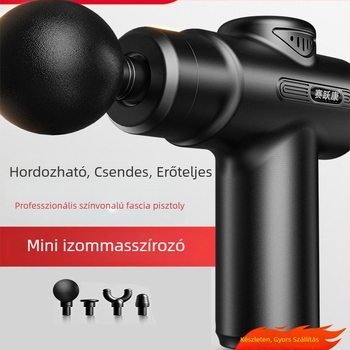 Mini fascia masszírozó otthoni használatra – nyaki területre fókuszált, hordozható elektromos masszírozó, kefés motor, 4 fej, beépített 1200–2000mAh akkumulátor, legfeljebb az 5. fokozat, zaj < 36 dB