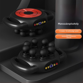 Fascia Gun izommasszírozó - 4 fej, kefés motor, beépített akkumulátor 1200-2000 mAh, LCD kijelző, 5+ sebességfokozat (zaj < 36 dB)