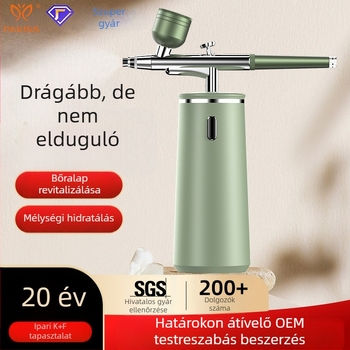 Hordozható kézi oxigéninfúziós arcápoló készülék — tű nélküli spray, magas nyomású nano hidratálás, modell QZYY-02, IPX5 vízálló