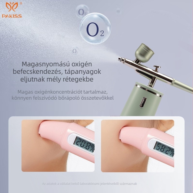 Hordozható kézi oxigéninfúziós arcápoló készülék — tű nélküli spray, magas nyomású nano hidratálás, modell QZYY-02, IPX5 vízálló