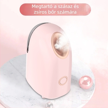 Hordozható nano termikus arcápoló gőzölő permet — IPX7 vízálló, beépített akkumulátor 1200–2000 mAh, funkciók: tisztítás, fehérítés, hidratálás, bőrmegújítás
