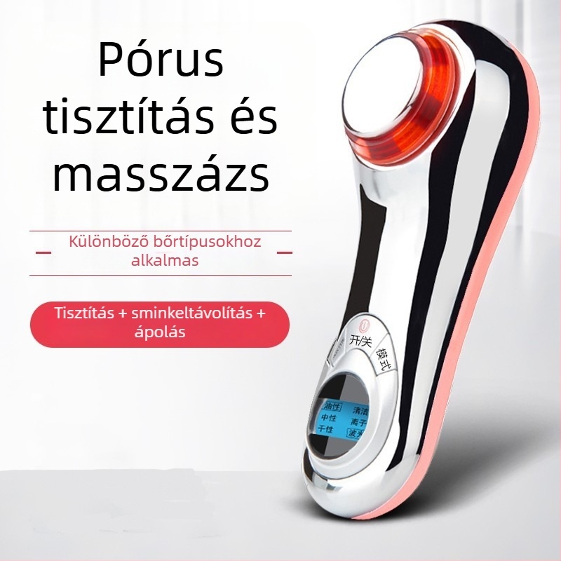 RF arcápoló eszköz elektromos arctisztítóval, arcmasszázs, mitesszer-eltávolítás, bőrápolás, vibráció, mikroáram infúzió