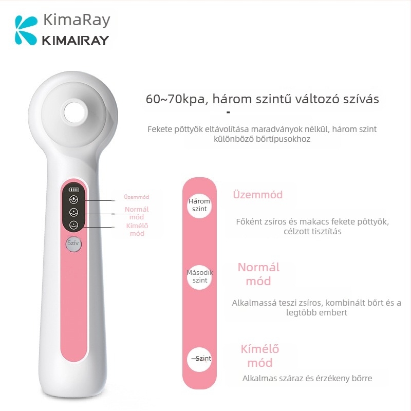 Ultrahangos mitesszer-eltávolító készülék — 3 szintű beállítás, CE/FCC tanúsított, burkolat ABS + szilikagél