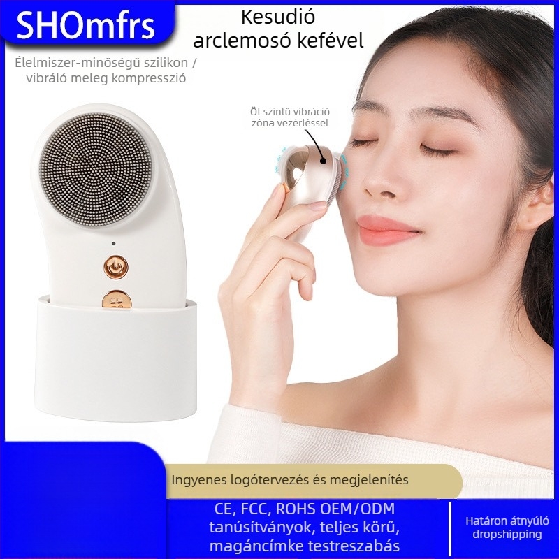 Ultrahangos arctisztító készülék vízálló kivitelben, vibrációval, elektromos működéssel, pórus tisztítása és meleg tömörítés funkcióval