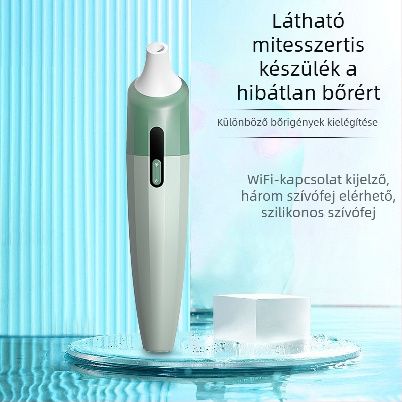 Elektromos, vizuálisan irányított mitesszer-eltávolító és pórustisztító készülék kamerával, modell ZM2022, 2 sebesség, olajkontroll, ház: ABS+PC+szilikagél