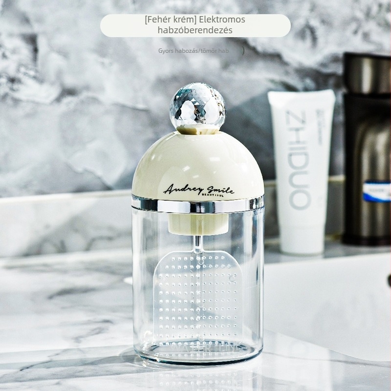 Elektromos habosító arcápoláshoz, samponhoz és tusfürdőhöz — fedéllel, logó nyomtatása lehetséges, testreszabható