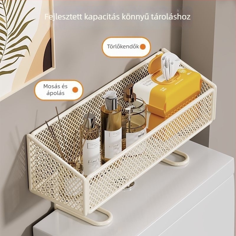 Fürdőszobai tárolópolc - vasból, elektroplakolt felülettel, egyemeletes, teherbírás 5–10 kg, modell Hb012-mtzwj-h-da