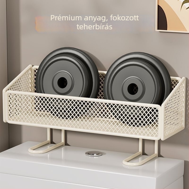 Fürdőszobai tárolópolc - vasból, elektroplakolt felülettel, egyemeletes, teherbírás 5–10 kg, modell Hb012-mtzwj-h-da