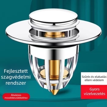 Mosdólefolyó szűrő Bounce Core, réz, kétfejű kialakítás, Bounce típus, modern stílus