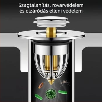 Mosdólefolyó szűrő Bounce Core, réz, kétfejű kialakítás, Bounce típus, modern stílus