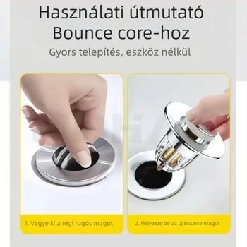 Mosdólefolyó szűrő Bounce Core, réz, kétfejű kialakítás, Bounce típus, modern stílus