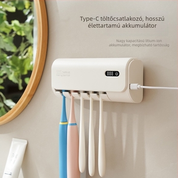 Fogkefetisztító sterilizáló - falra szerelhető, UV sterilizáció, USB töltés, modell Ra-608, fertőtlenítési idő 5–60 perc
