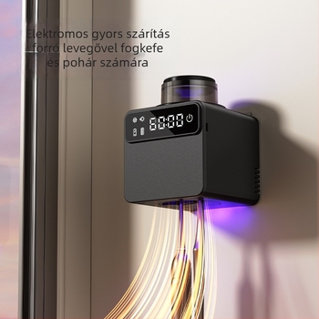 RA-616 Szterilizált fogkefetartó UV-diszinfekcióval, USB-tápellátással, érintéses vezérléssel, fúrás nélküli ragasztószerelés