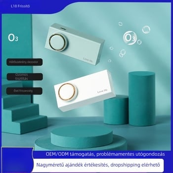 Hordozható USB-s légtisztító aktív szénnel és ózonnal háztartási dezodorálásra és sterilizálásra; zaj <36 dB; levegőmennyiség 50 m³/h; alkalmas helyiségekben legfeljebb 10 m²