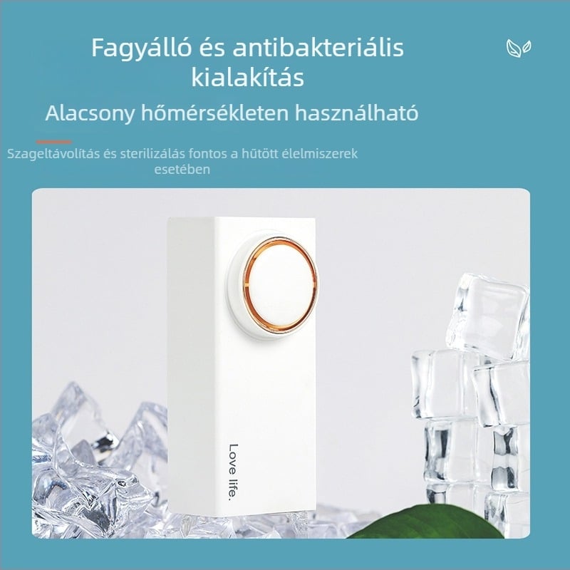 Hordozható USB-s légtisztító aktív szénnel és ózonnal háztartási dezodorálásra és sterilizálásra; zaj <36 dB; levegőmennyiség 50 m³/h; alkalmas helyiségekben legfeljebb 10 m²
