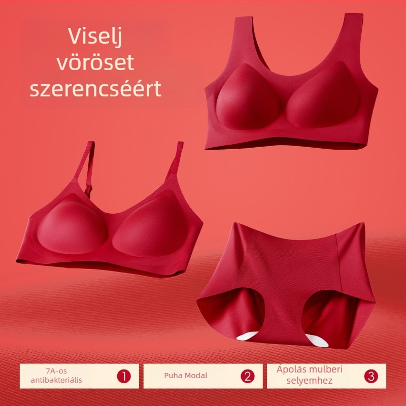 Női melltartó készlet: teljes kosár, vékony formázott kosár, Mulberry selyem bélés, modal anyag, nylon külső