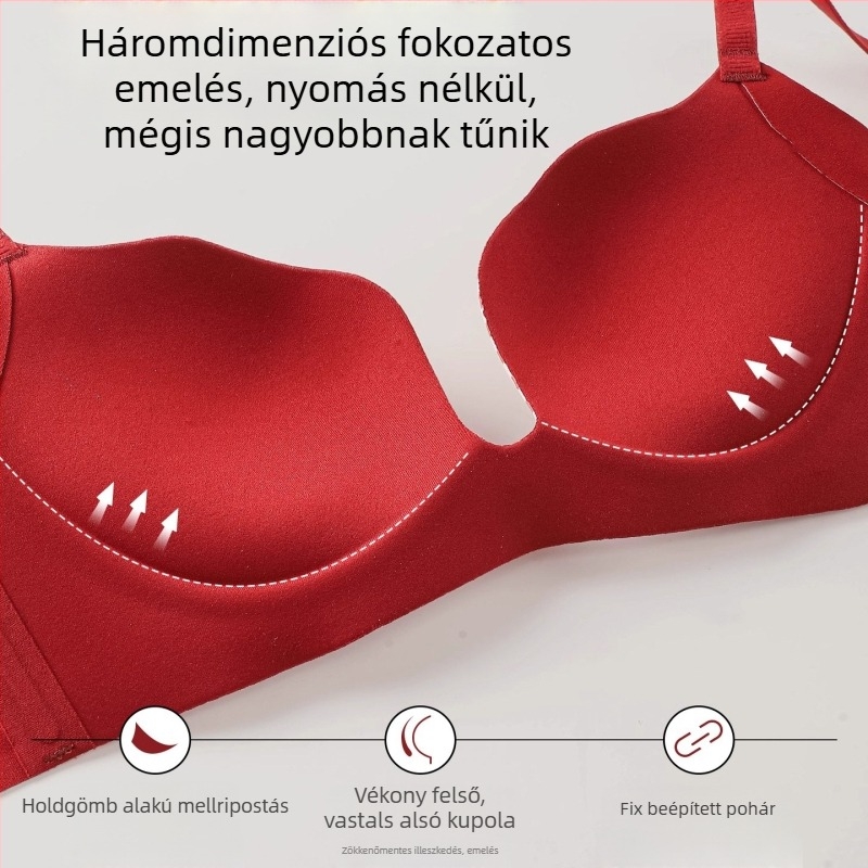 Kismellűek számára készült formázó melltartó, amely emeli és megakadályozza a megereszkedést, piros retro kockás mintázattal, 2025-ös új modell