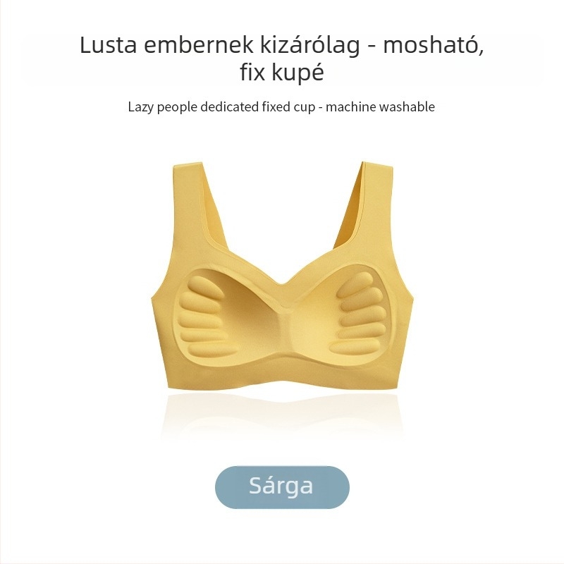 Drót nélküli, varrás nélküli, formázott kosaras, mellény-stílusú melltartó, fix dupla vállpántokkal, nylon/elasztán