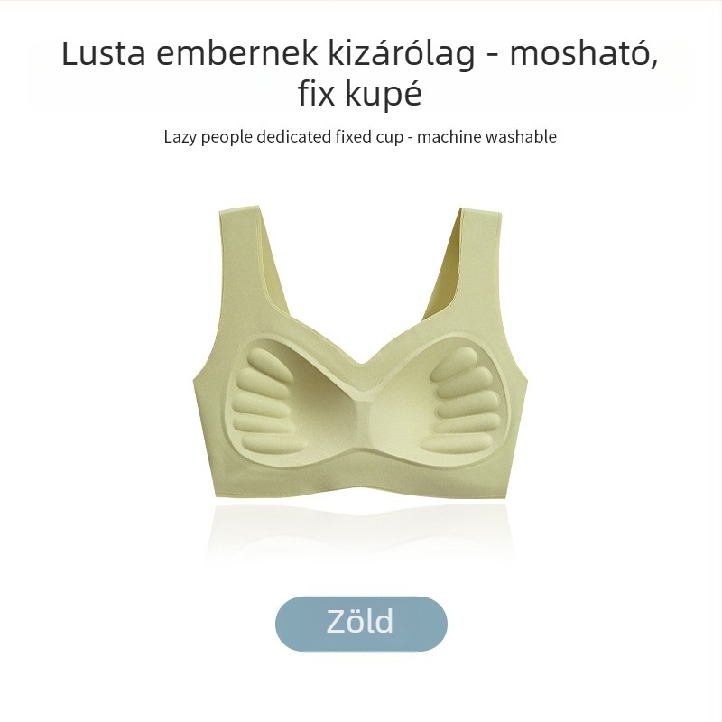 Drót nélküli, varrás nélküli, formázott kosaras, mellény-stílusú melltartó, fix dupla vállpántokkal, nylon/elasztán
