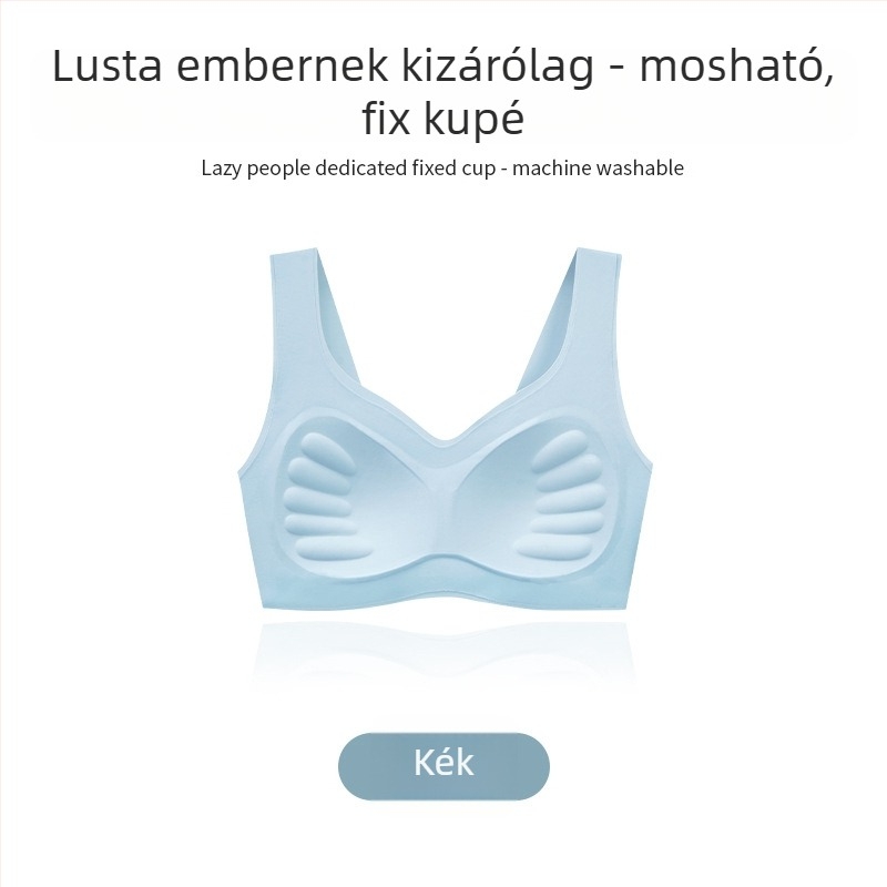 Drót nélküli, varrás nélküli, formázott kosaras, mellény-stílusú melltartó, fix dupla vállpántokkal, nylon/elasztán
