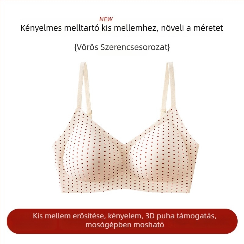 Piros kockás, vezeték nélküli, varrás nélküli Push-Up melltartó kis mellhez, 2025-ös új stílus