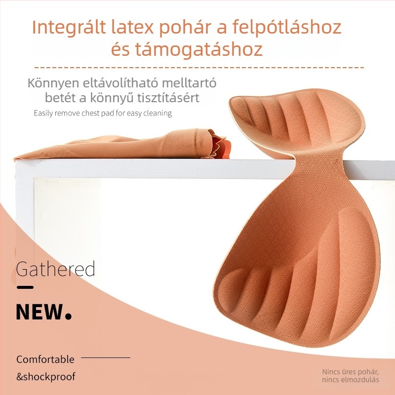 Sima, plusz méretű, vezeték nélküli alakformáló sportmelltartó top, vékony push-up, állítható