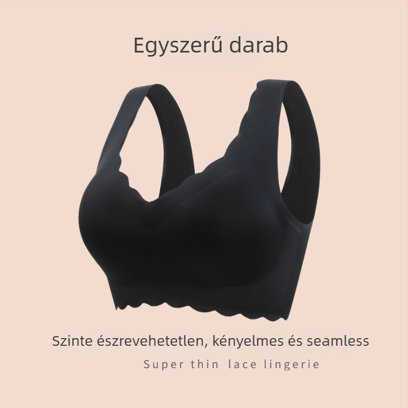 Sima, plusz méretű, vezeték nélküli alakformáló sportmelltartó top, vékony push-up, állítható