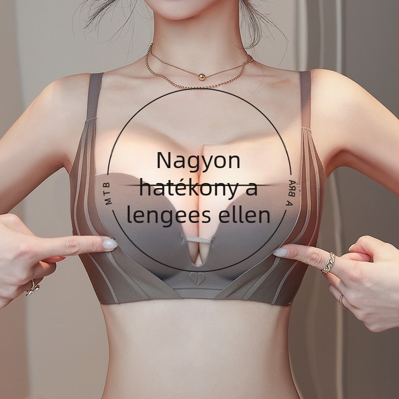 Női nylon melltartó push-up, varrás nélküli, közepes formájú kosár, diszkrét tartás